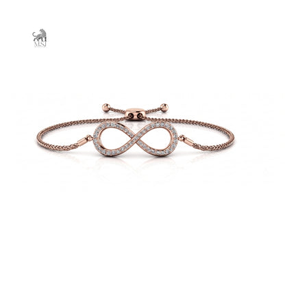 Eternal Infinity Diamond Slider Bracelet in rose gold