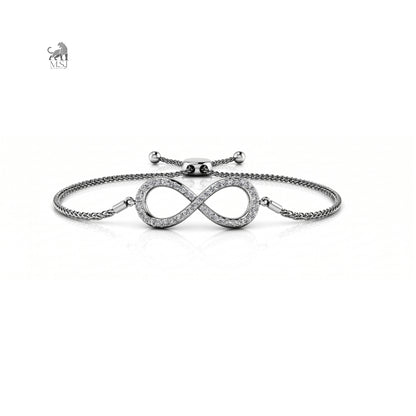 Eternal Infinity Diamond Slider Bracelet in white gold