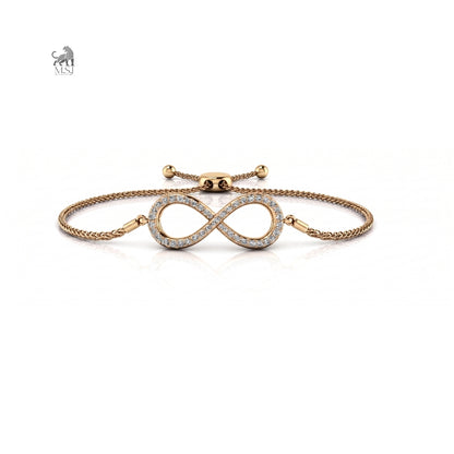 Eternal Infinity Diamond Slider Bracelet in yellow gold