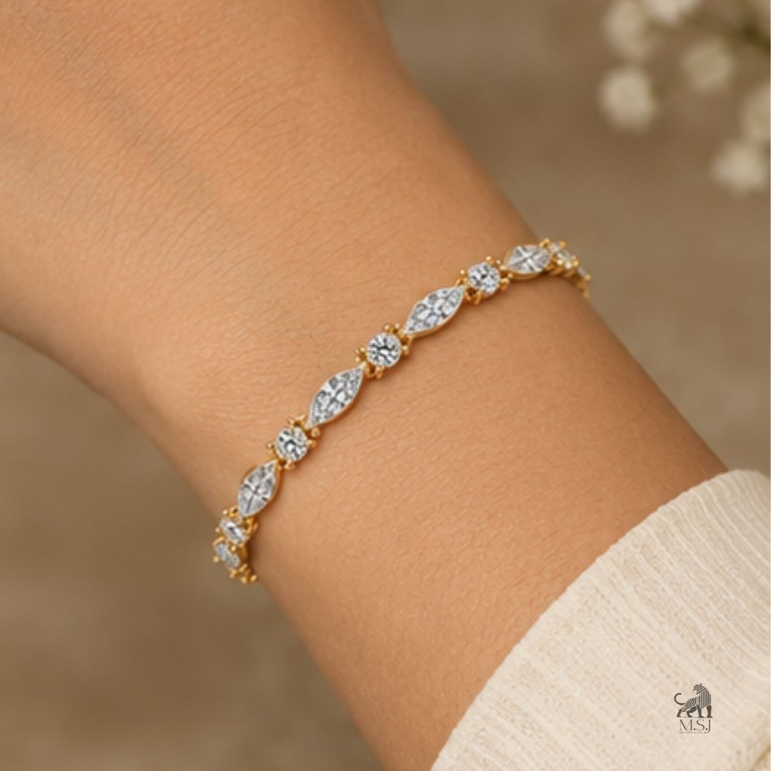 Virelia Diamond Bracelet worn on a wrist