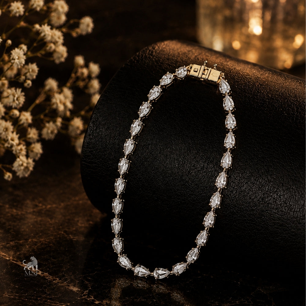 Seraphine Pear Diamond Bracelet - lab-grown diamond bracelet, styled product photo