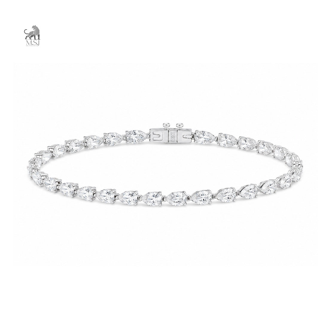 Seraphine Pear Diamond Bracelet in white gold