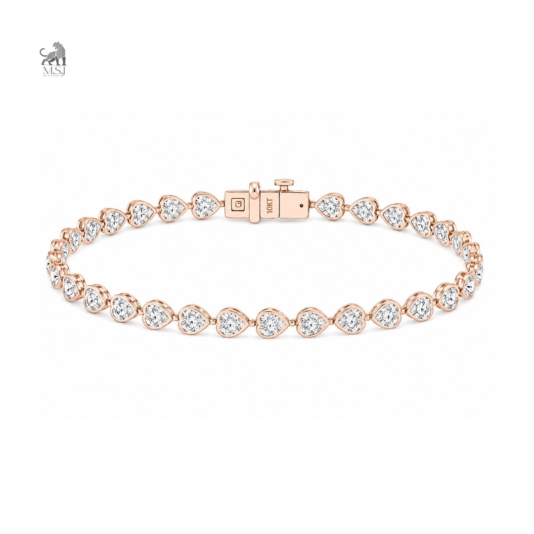 Améthra Heartline Diamond Bracelet in rose gold