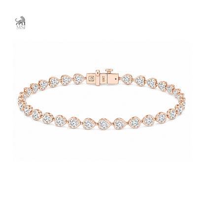 Améthra Heartline Diamond Bracelet in rose gold