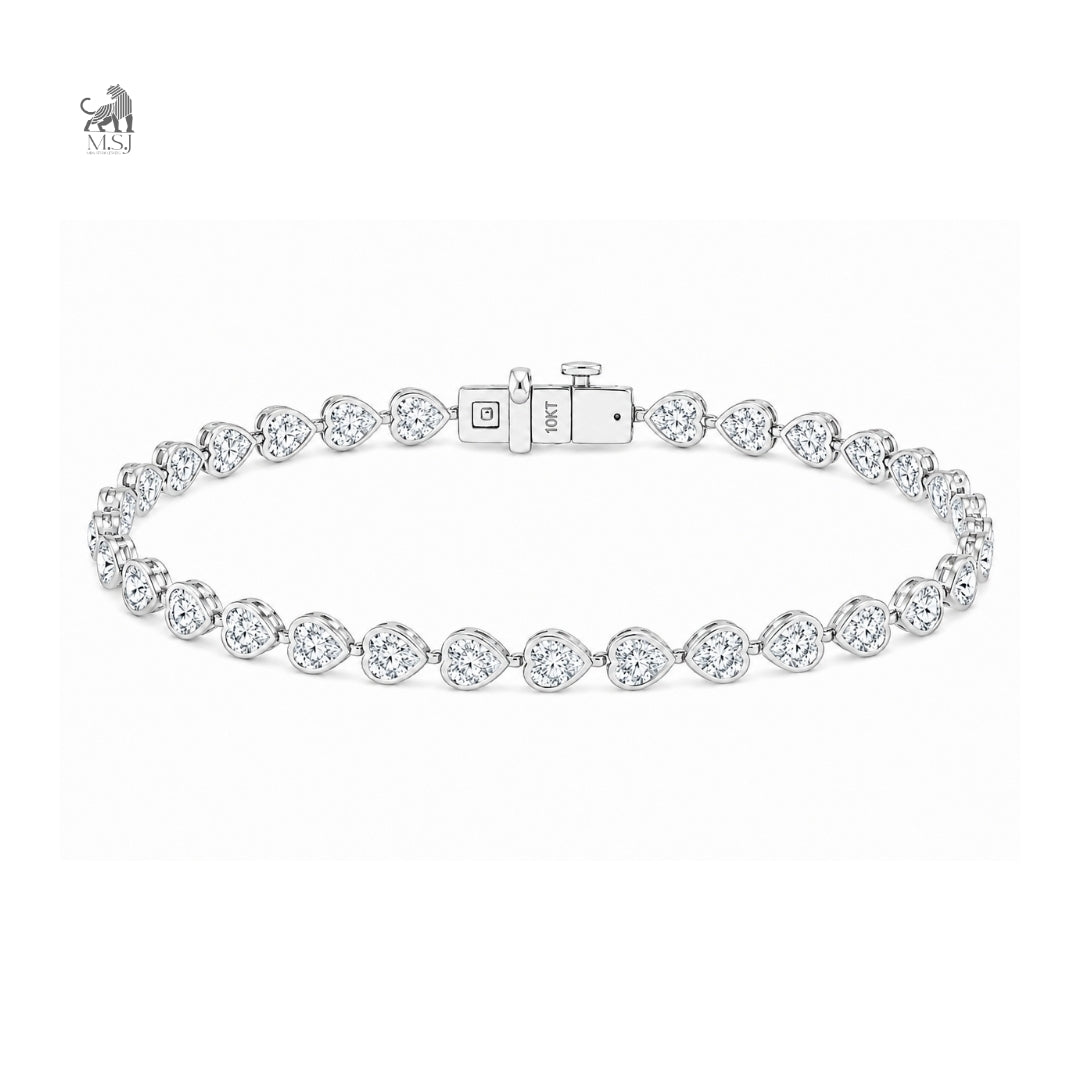 Améthra Heartline Diamond Bracelet in white gold