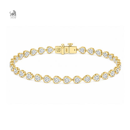 Améthra Heartline Diamond Bracelet in yellow gold