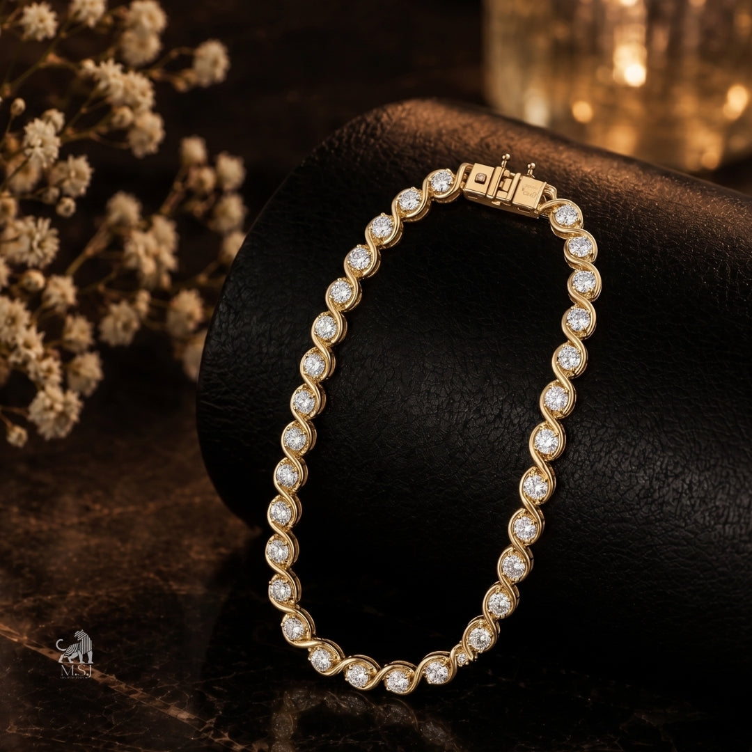 Aurelia Twist Diamond Tennis Bracelet - lab-grown diamond bracelet, styled product photo
