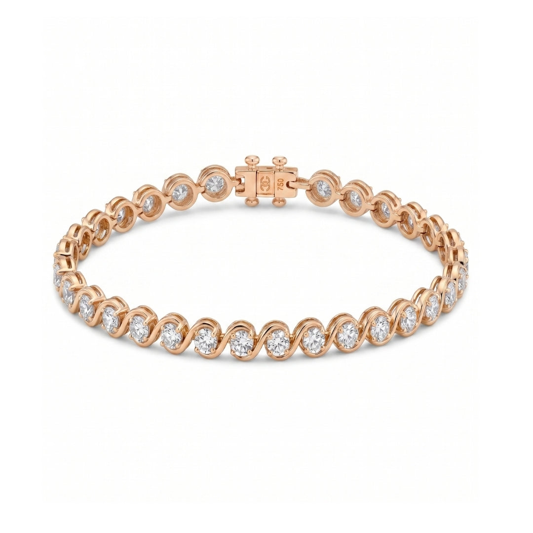Aurelia Twist Diamond Tennis Bracelet in rose gold