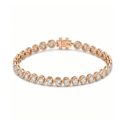 Aurelia Twist Diamond Tennis Bracelet in rose gold