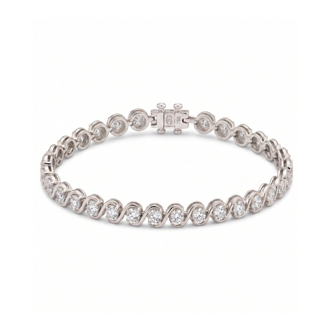 Aurelia Twist Diamond Tennis Bracelet in white gold