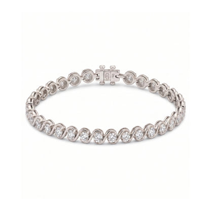 Aurelia Twist Diamond Tennis Bracelet in white gold