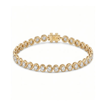 Aurelia Twist Diamond Tennis Bracelet in yellow gold