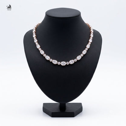 Celestine Graduated Diamond Necklace in rose gold