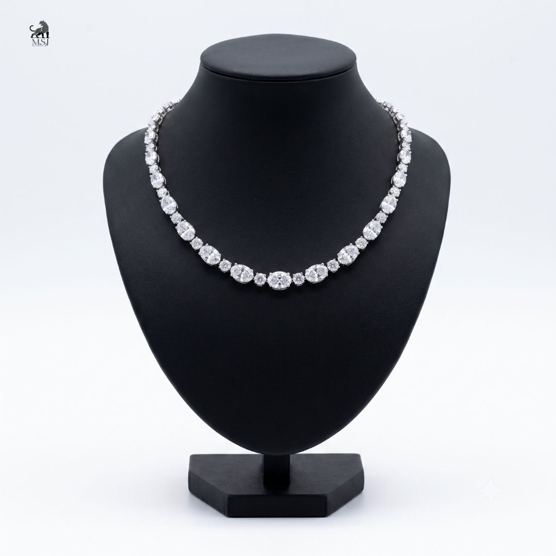 Celestine Graduated Diamond Necklace in white gold