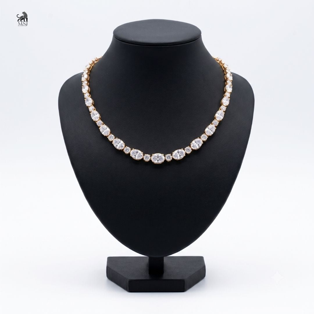 Celestine Graduated Diamond Necklace in yellow gold