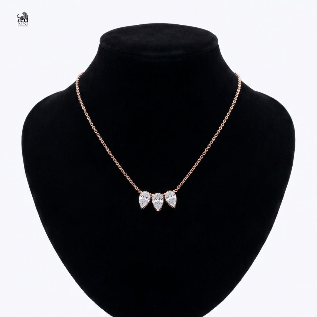 Trivelle Pear Drop Diamond Necklace in rose gold