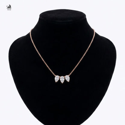 Trivelle Pear Drop Diamond Necklace in rose gold