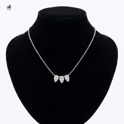 Trivelle Pear Drop Diamond Necklace in white gold