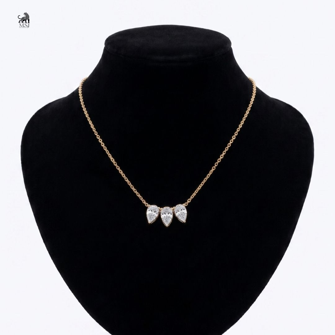 Trivelle Pear Drop Diamond Necklace in yellow gold