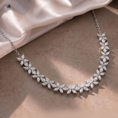 Celestine Marquise Vine Diamond Necklace - lab-grown diamond necklace, styled product photo