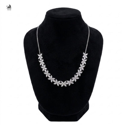 Celestine Marquise Vine Diamond Necklace in white gold