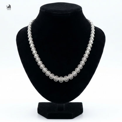 Aurelia Halo-Link Diamond Necklace in white gold