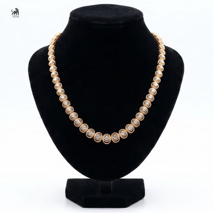 Aurelia Halo-Link Diamond Necklace in yellow gold
