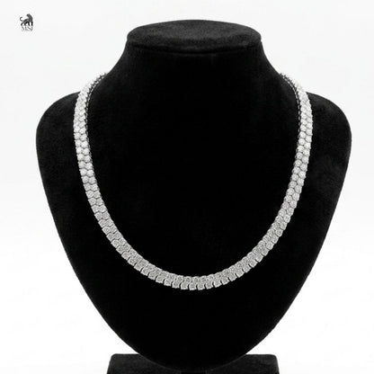 Lumière Double-Row Diamond Tennis Necklace in white gold