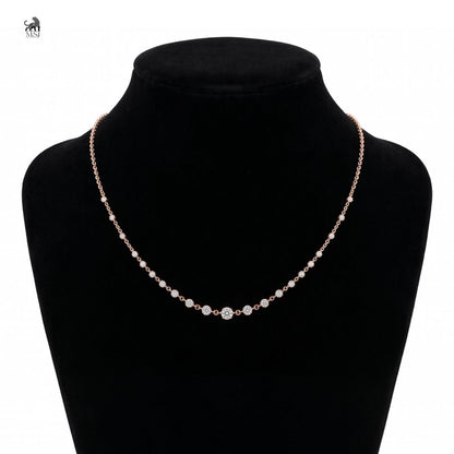 Seraphina Diamond Station Necklace in rose gold
