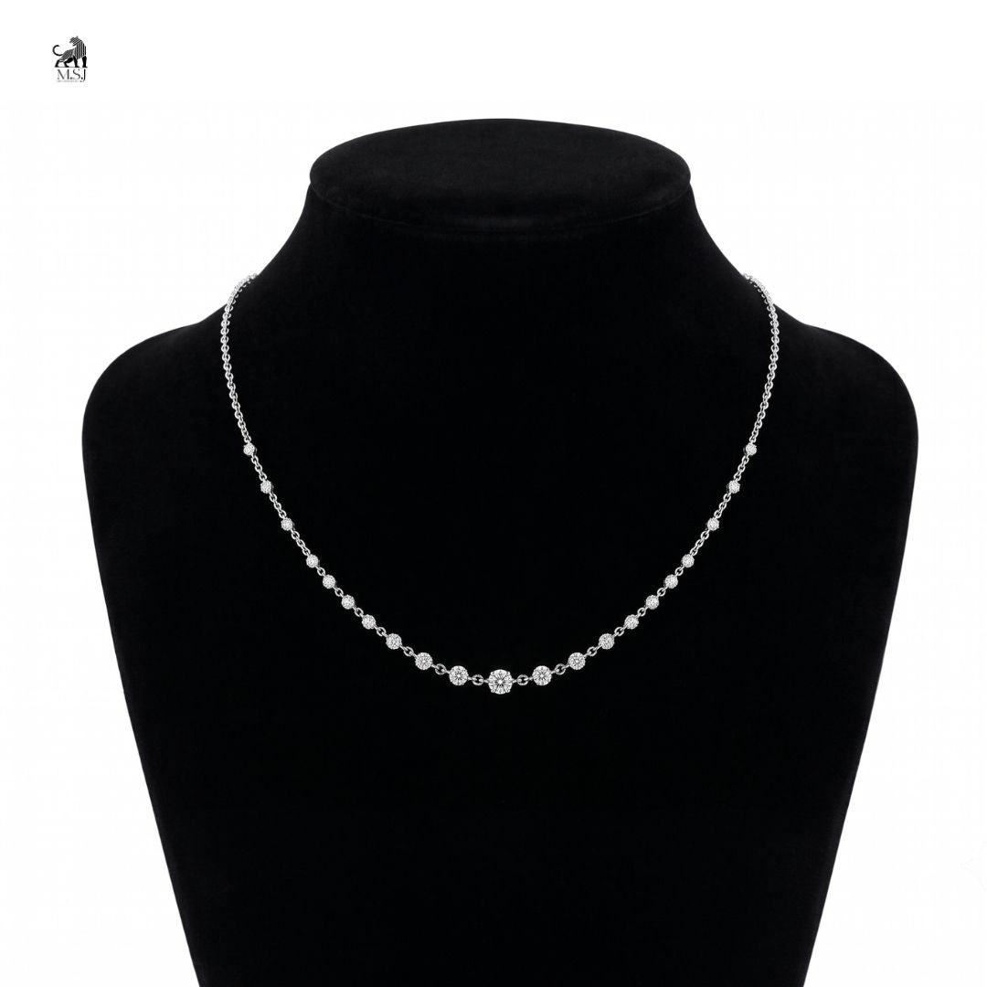 Seraphina Diamond Station Necklace in white gold