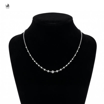 Seraphina Diamond Station Necklace in white gold