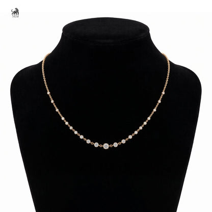 Seraphina Diamond Station Necklace in yellow gold