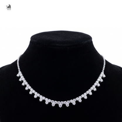 Floral Cascade Diamond Necklace in white gold