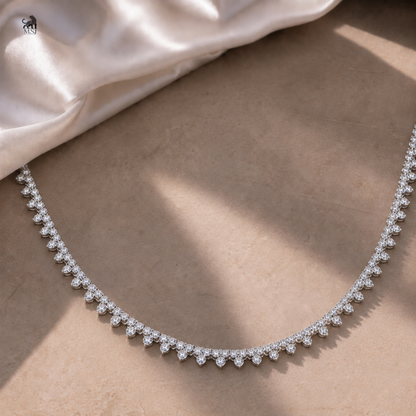 Celestial Petal Diamond Necklace - lab-grown diamond necklace, styled product photo