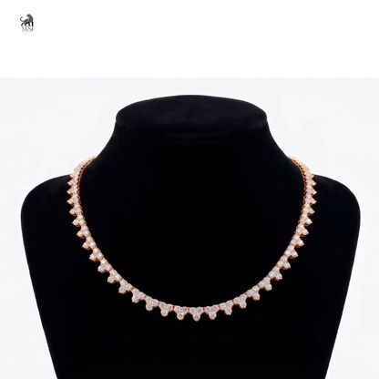 Celestial Petal Diamond Necklace in rose gold