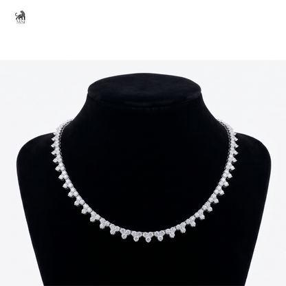 Celestial Petal Diamond Necklace in white gold