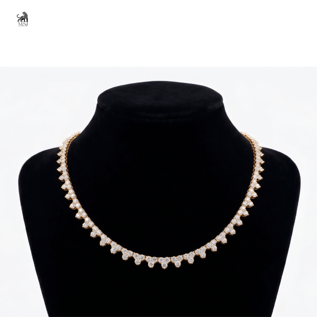 Celestial Petal Diamond Necklace in yellow gold