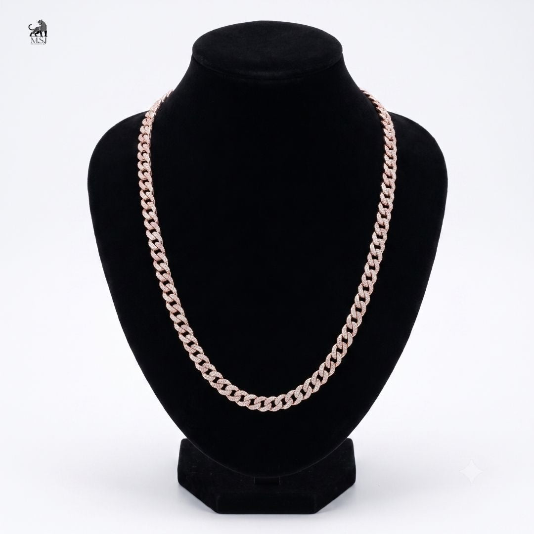 Luxe Interwoven Cuban Link Necklace in rose gold