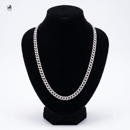 Luxe Interwoven Cuban Link Necklace in white gold
