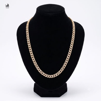Luxe Interwoven Cuban Link Necklace in yellow gold