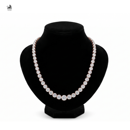 Radiant Graduated Diamond Necklace in rose gold