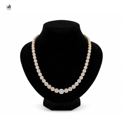 Radiant Graduated Diamond Necklace in yellow gold