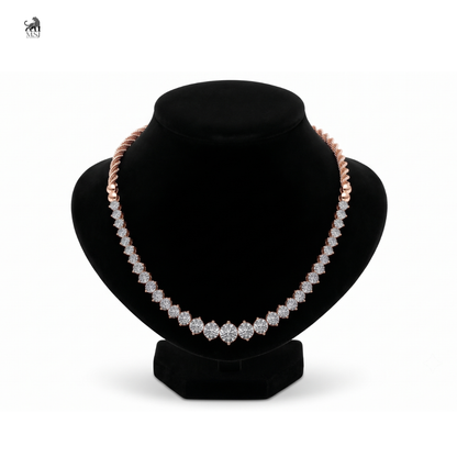 Radiant Rope Diamond Necklace in rose gold