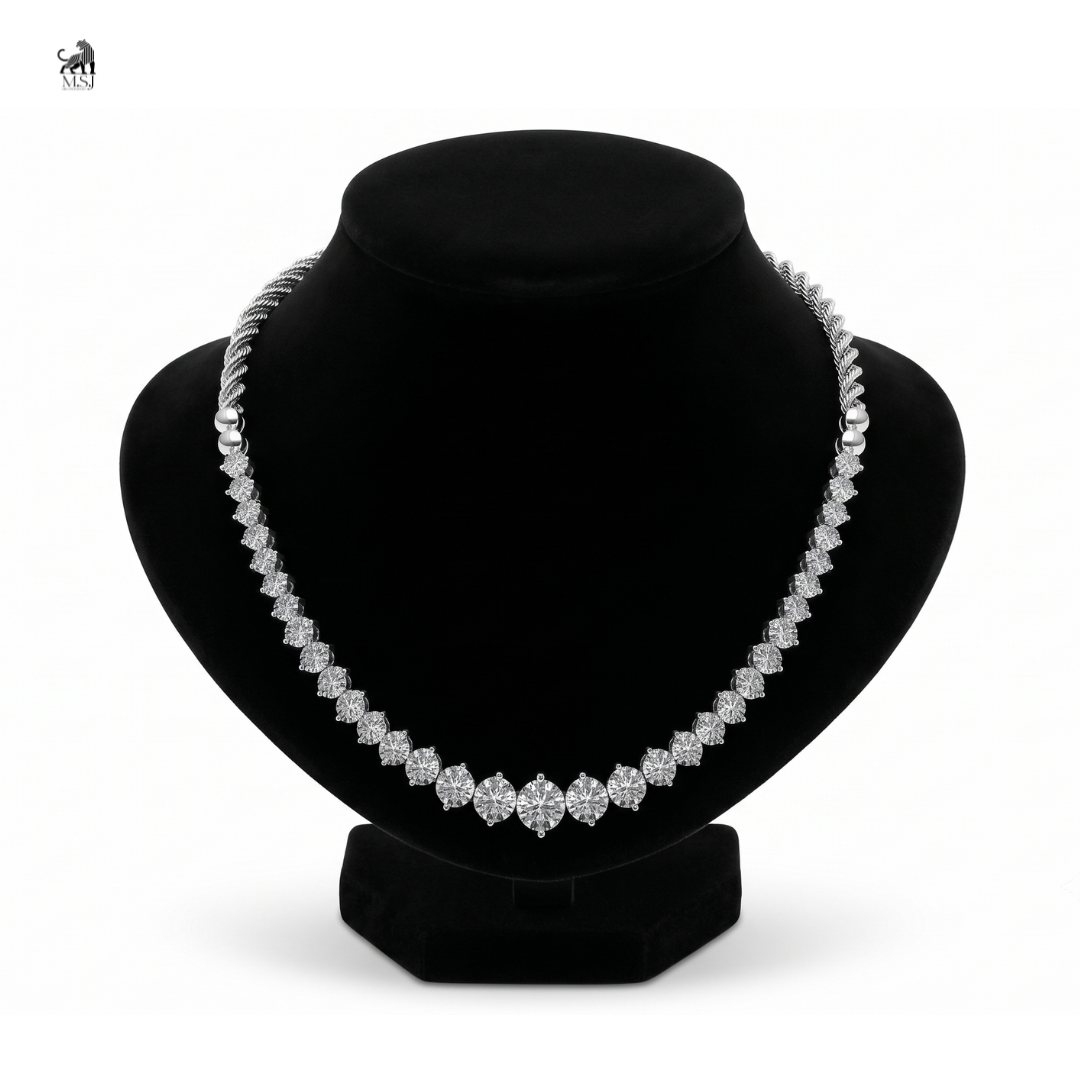 Radiant Rope Diamond Necklace in white gold