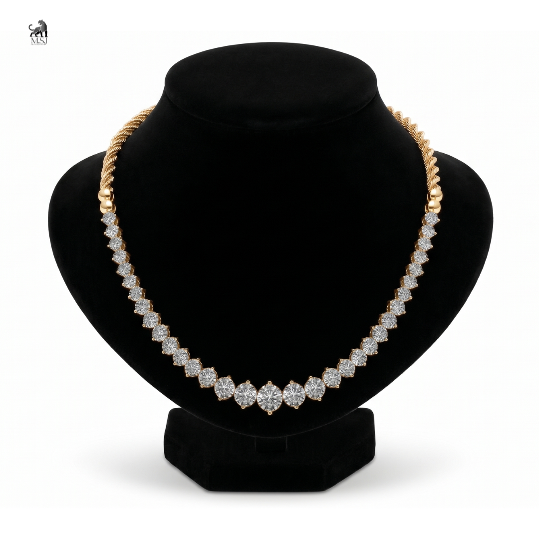 Radiant Rope Diamond Necklace in yellow gold