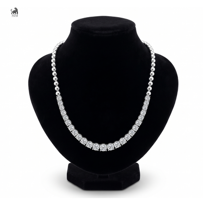 Pearl Link Diamond Necklace in white gold