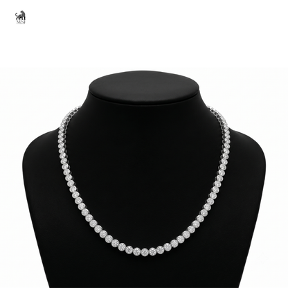 Celeste Round Diamond Tennis Necklace in white gold