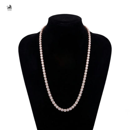 Eterna Round Diamond Tennis Necklace in rose gold