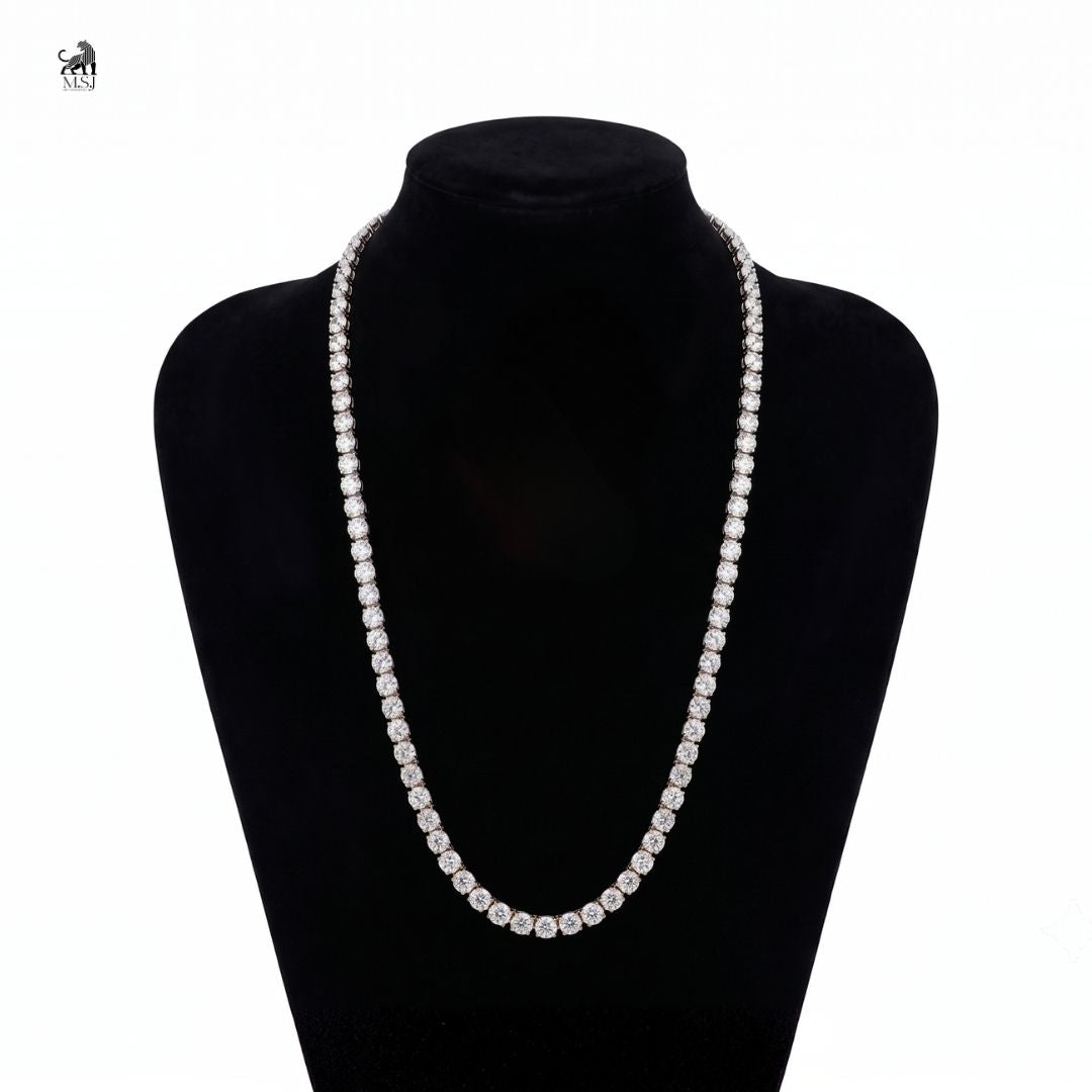 Eterna Round Diamond Tennis Necklace in white gold