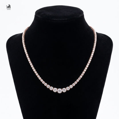 Aurelia Graduated Diamond Necklace in rose gold
